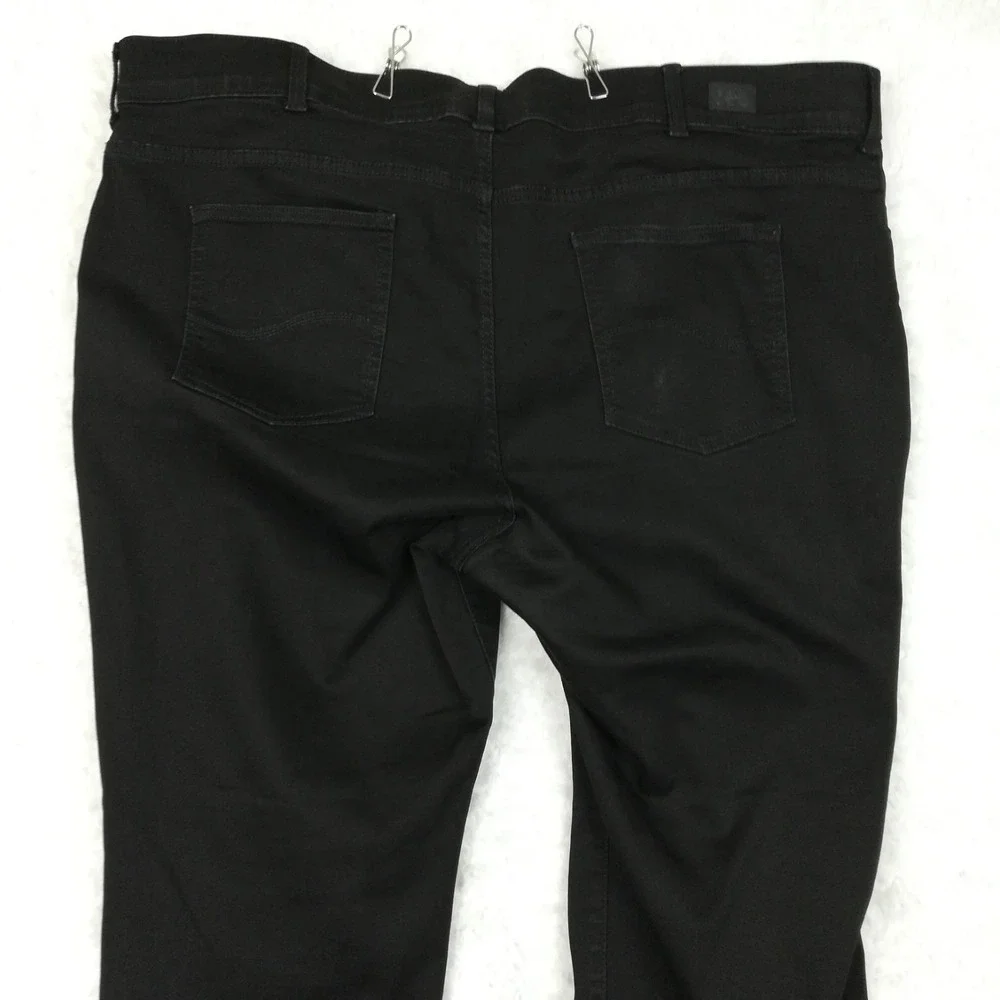 Lee Womens Jeans Flex Motion Straight Leg Black Denim Mid Rise Regular Plus 24W